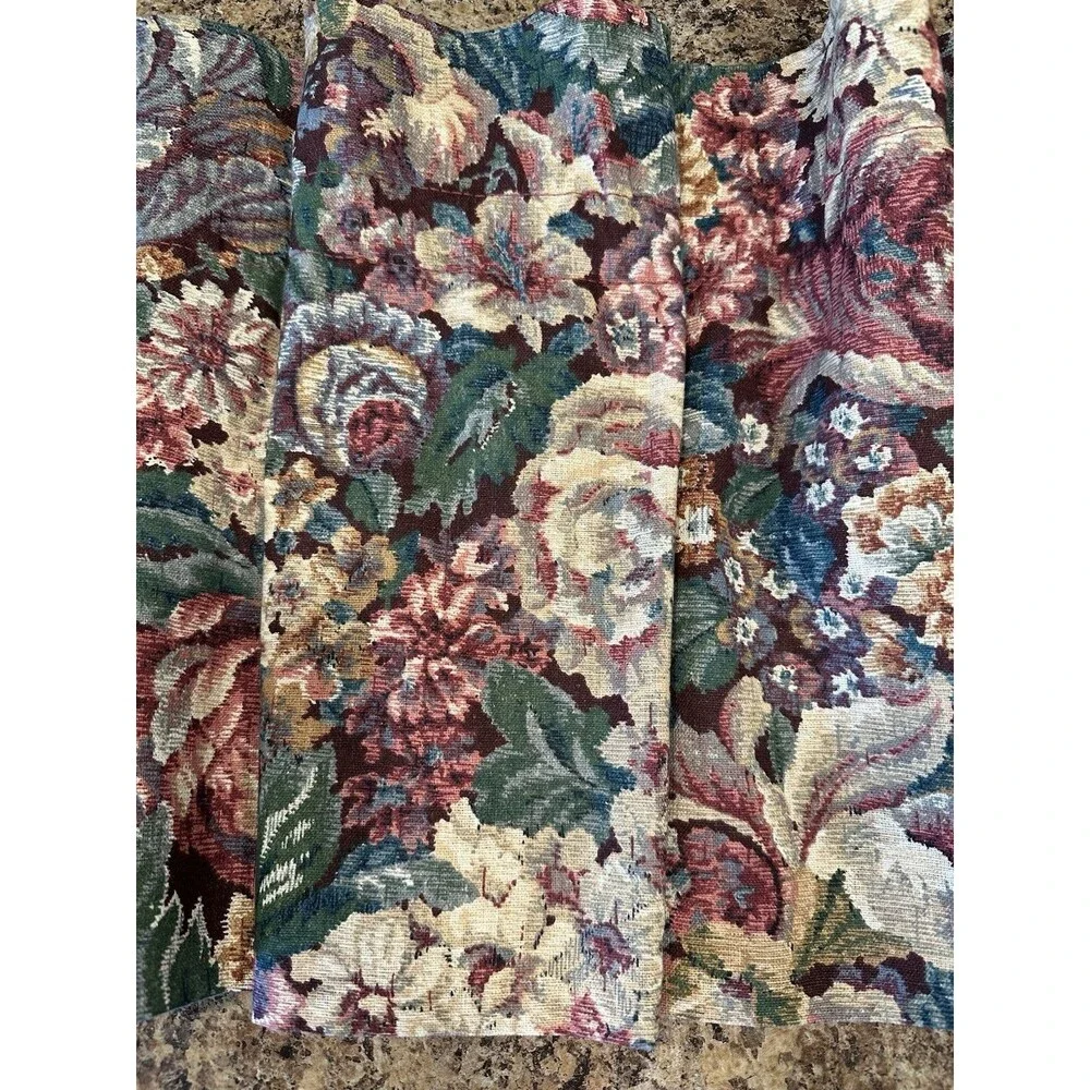 Vintage 3  Curtron 80” x 14”  Valance Floral Tapestry CottageCore Grannycore